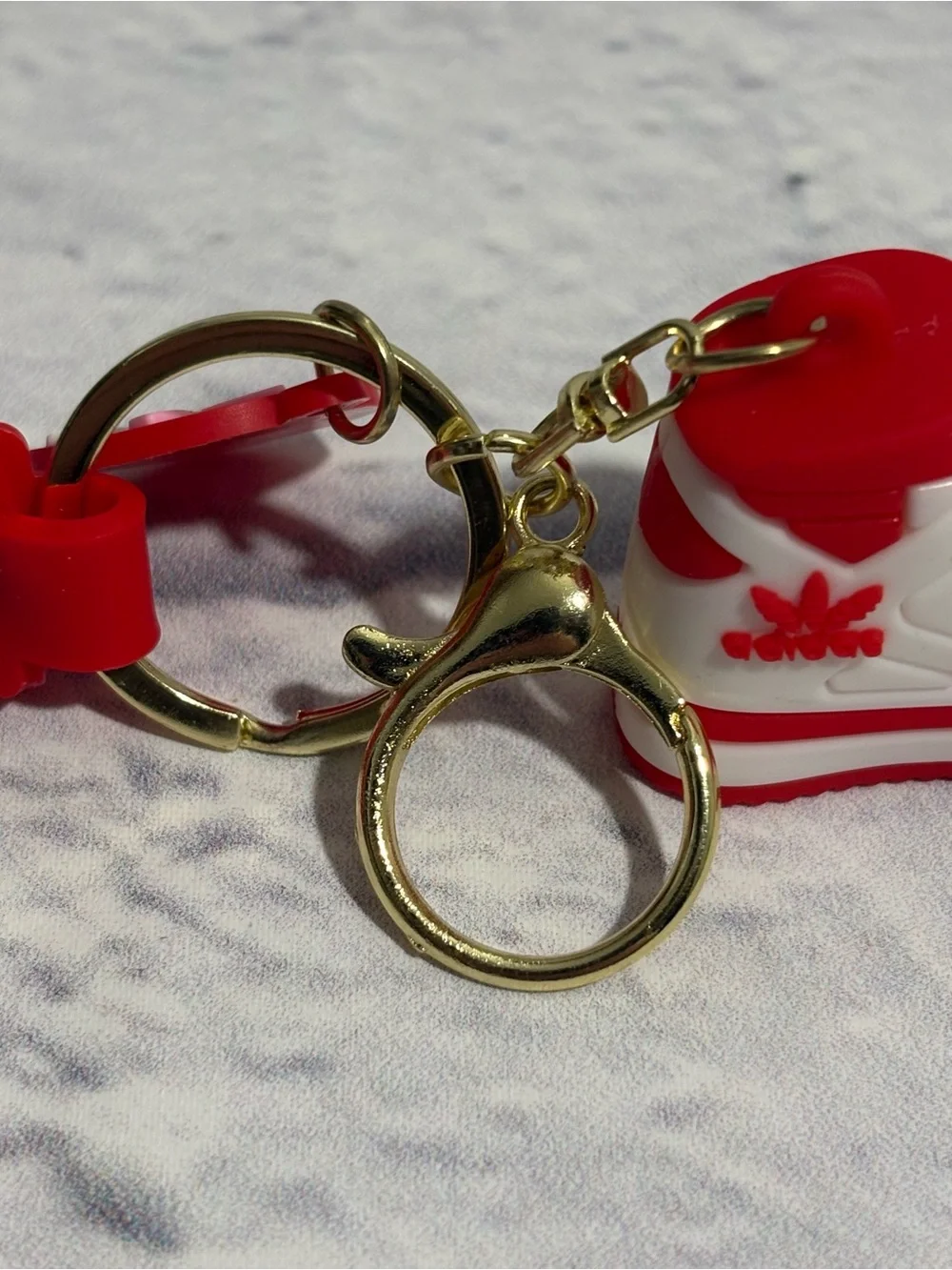 NWOT Adidas red/white sneaker PVC keychain
